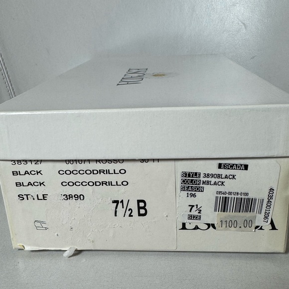 Escada Black Crocodile Embossed Loafers - Picture 5 of 7